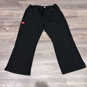 Dickies Black Cargo Scrub Pants Relaxed Fit